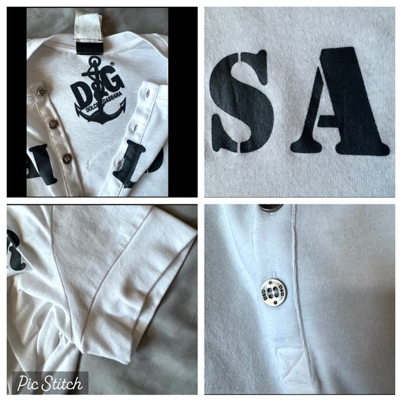 ON HOLD! Vintage D & G Dolce And Gabbana 2000s Sailor Henley Tshirt L Y2K D&G - Picture 7 of 11